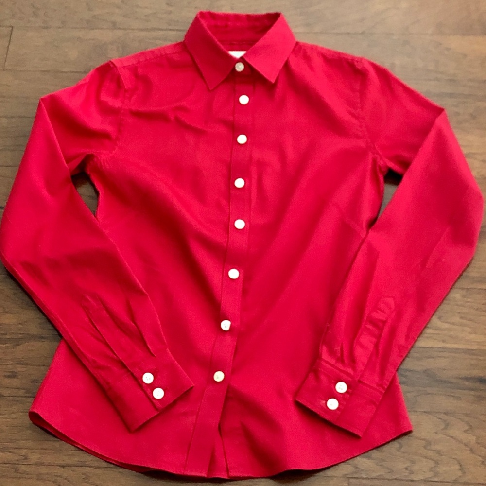 Banana Republic Cotton Red Button-Up Shirt 00P EUC
